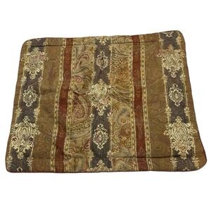 Croscill Damask Stripe Paisley Scroll Standard Sham Pillow Cover Gold Green
